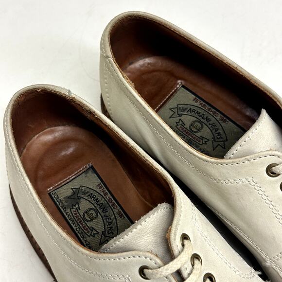 VERY GOOD Armani Jeans White Dirty Bucks Nubuck Derby Made in USA Men’s 9 D main image 12